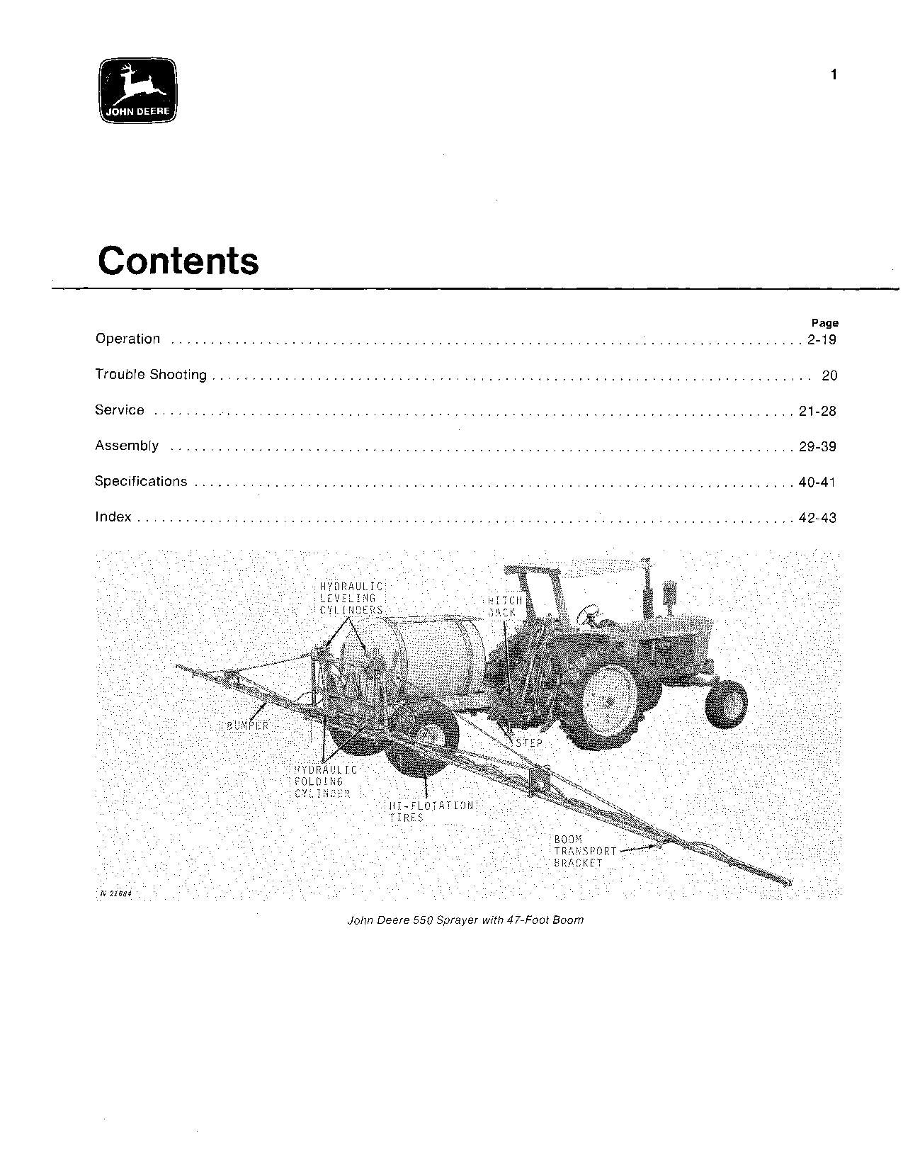 JOHN DEERE 550 SPRÜHGERÄT BEDIENUNGSANLEITUNG #2