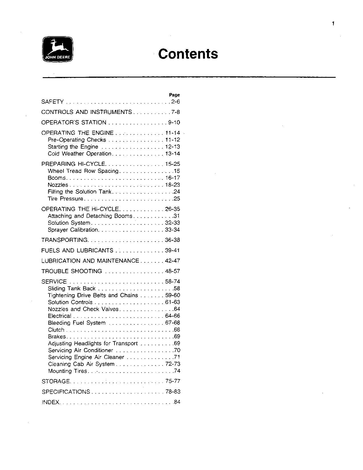 JOHN DEERE 6000 SPRAYER OPERATORS MANUAL #3