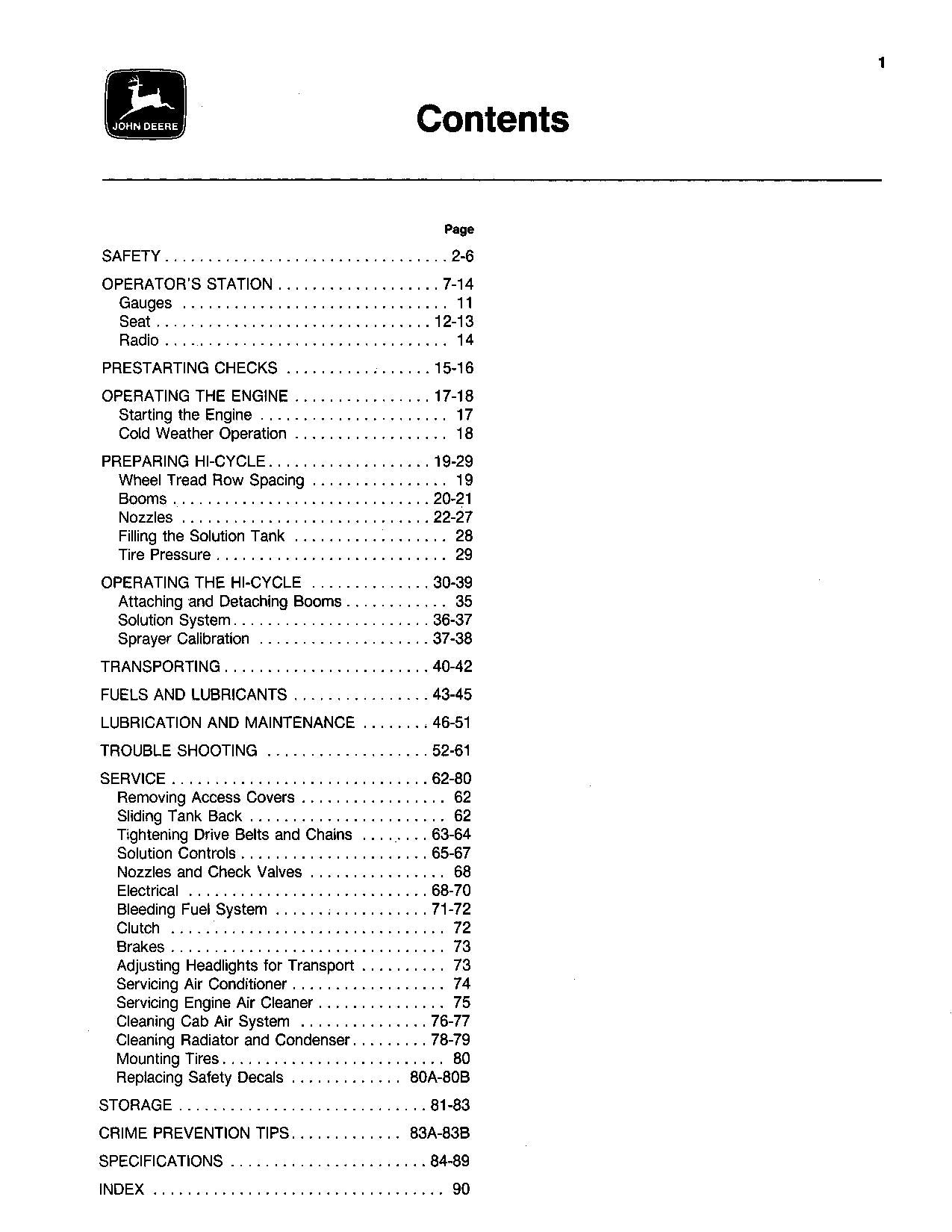 JOHN DEERE 6000 SPRAYER OPERATORS MANUAL #4