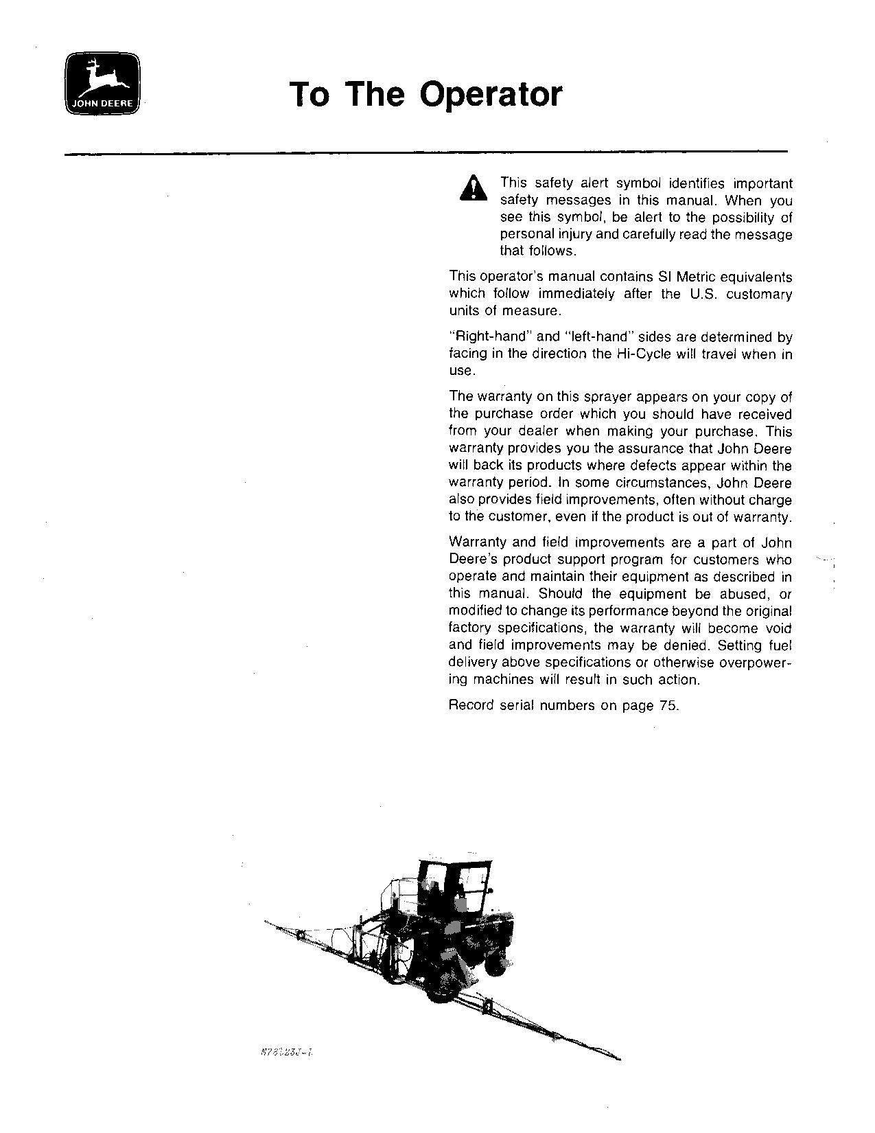 MANUEL D'UTILISATION DU PULVÉRISATEUR JOHN DEERE 6000 #5