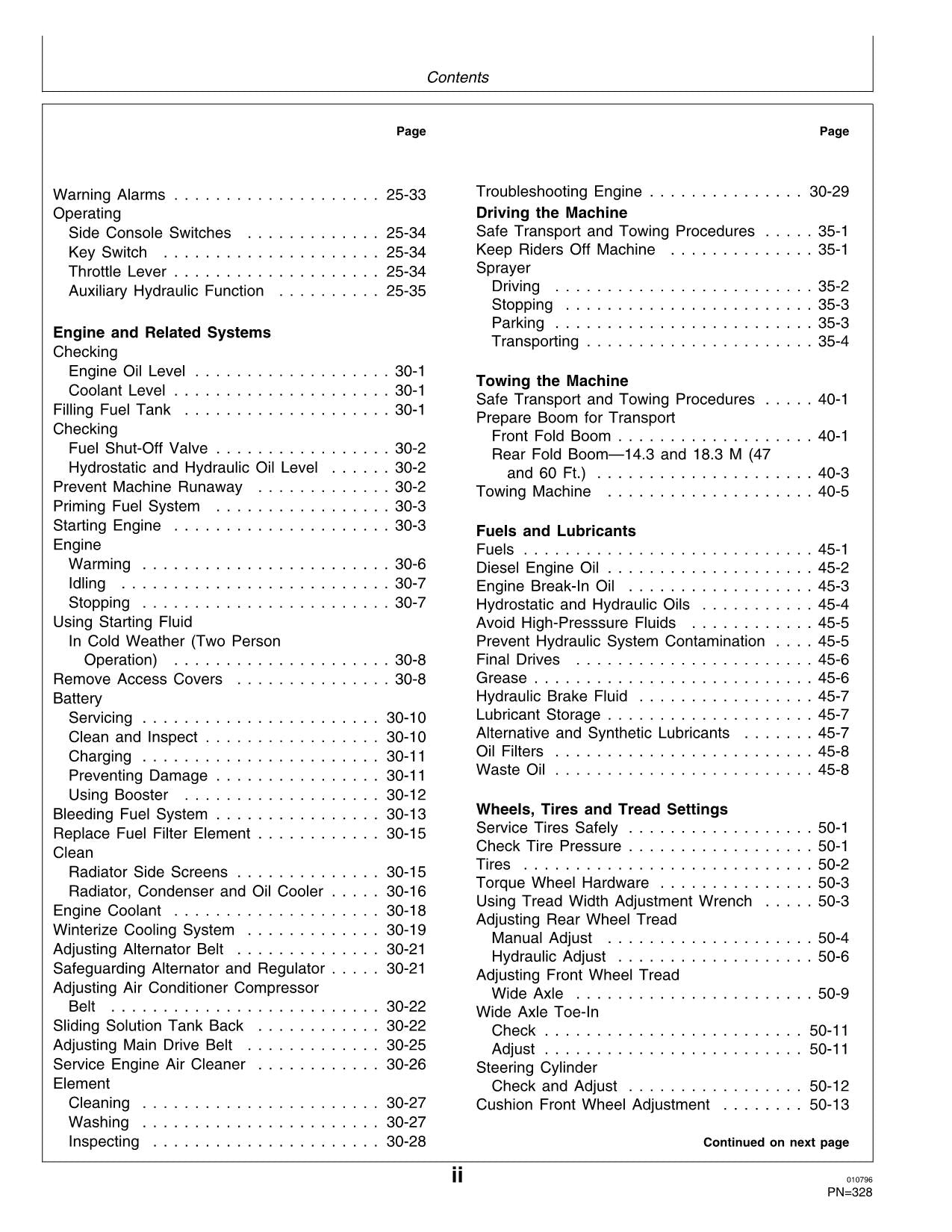 JOHN DEERE 6500 SPRAYER OPERATORS MANUAL #4