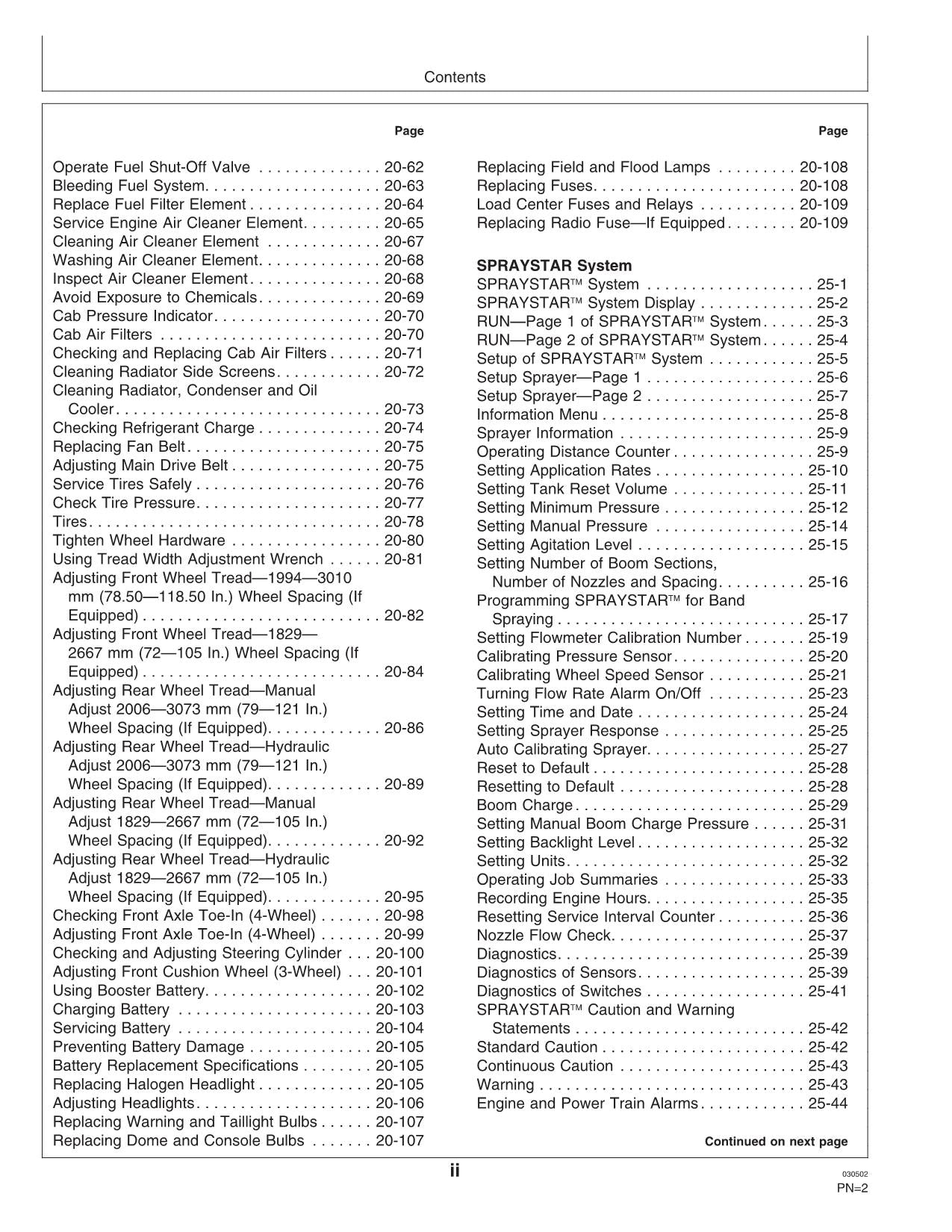 JOHN DEERE 6700 SPRAYER OPERATORS MANUAL #5