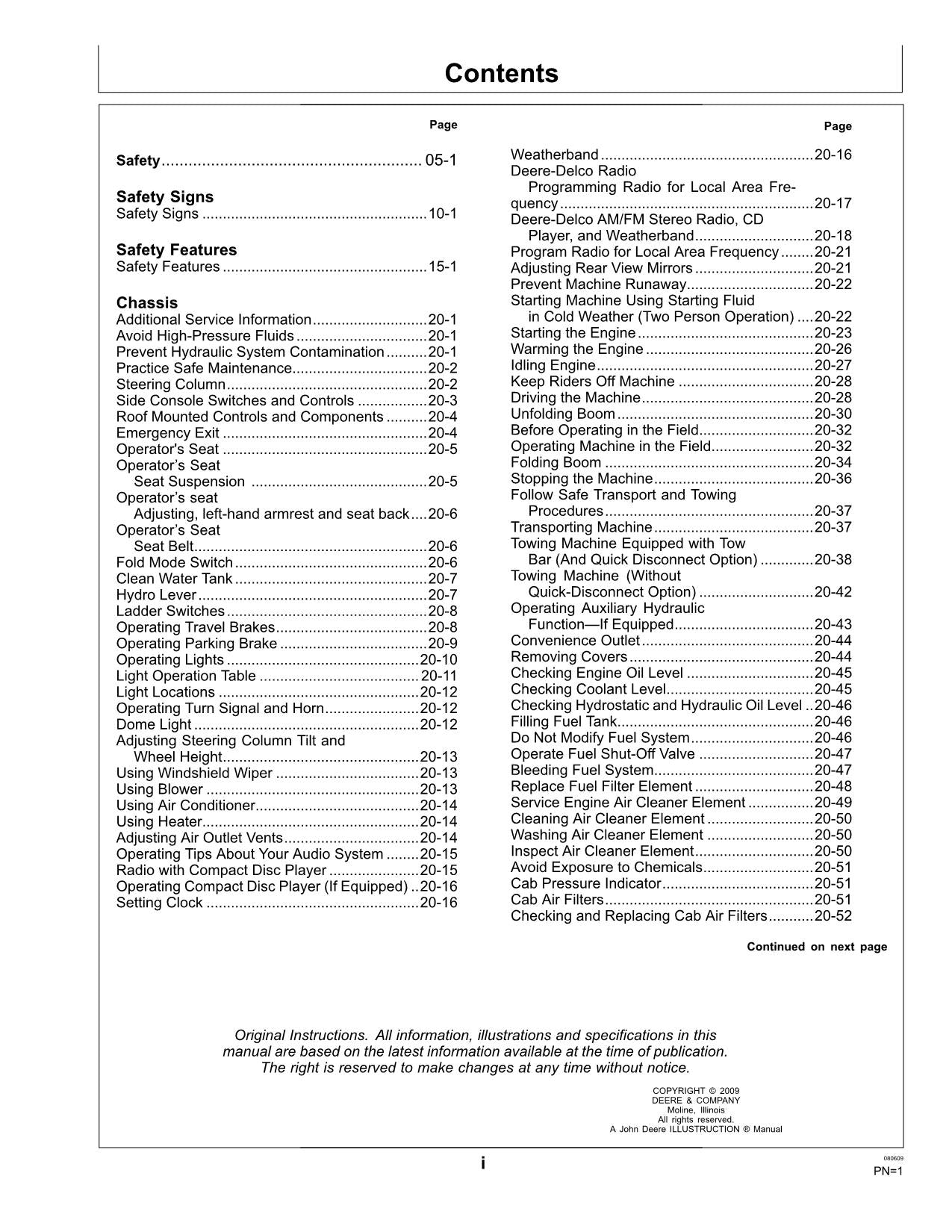 JOHN DEERE 6700 SPRAYER OPERATORS MANUAL #6