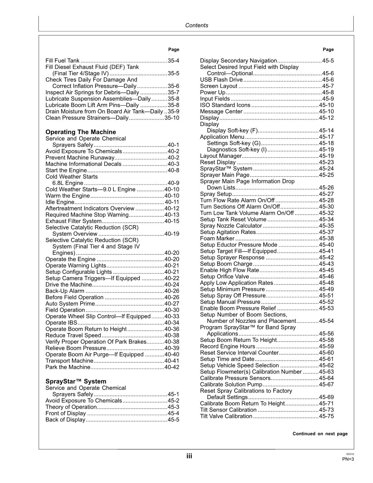 JOHN DEERE R4030  R4038  R4045 SPRAYER OPERATORS MANUAL #1