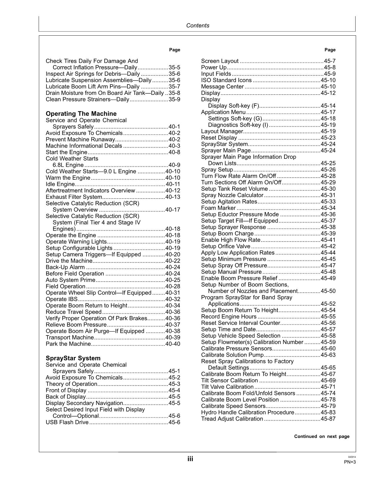 JOHN DEERE R4030 R4038 R4045 SPRAYER OPERATORS MANUAL #3