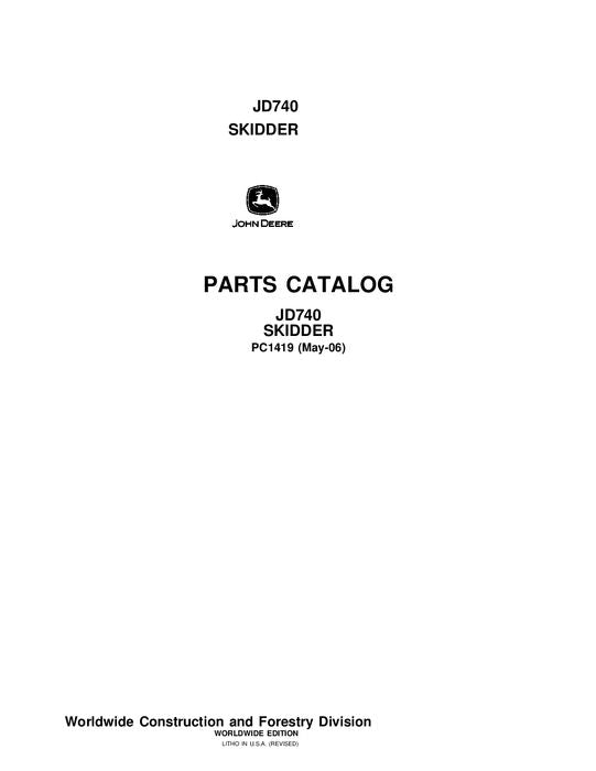 JOHN DEERE 740 SKIDDER PARTS CATALOG MANUAL #2