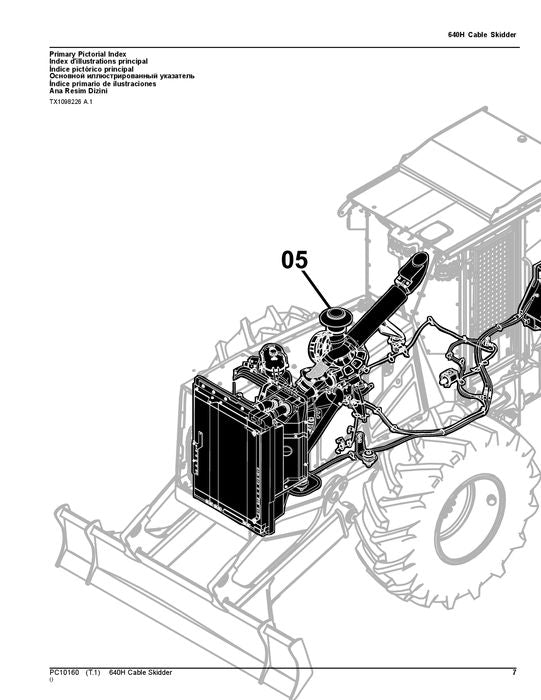 JOHN DEERE 640H SKIDDER PARTS CATALOG MANUAL