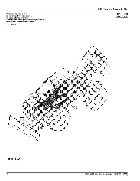 JOHN DEERE 748H SKIDDER PARTS CATALOG MANUAL