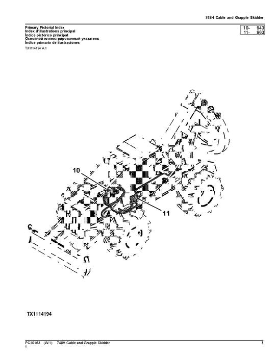 JOHN DEERE 748H SKIDDER PARTS CATALOG MANUAL