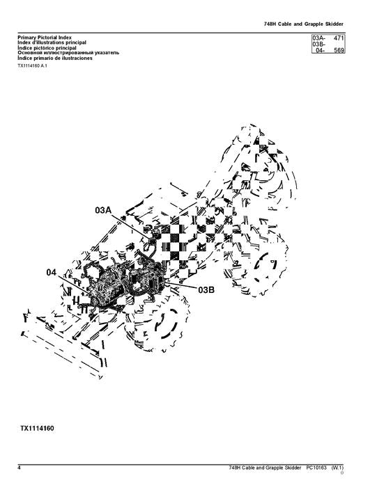 JOHN DEERE 748H SKIDDER PARTS CATALOG MANUAL