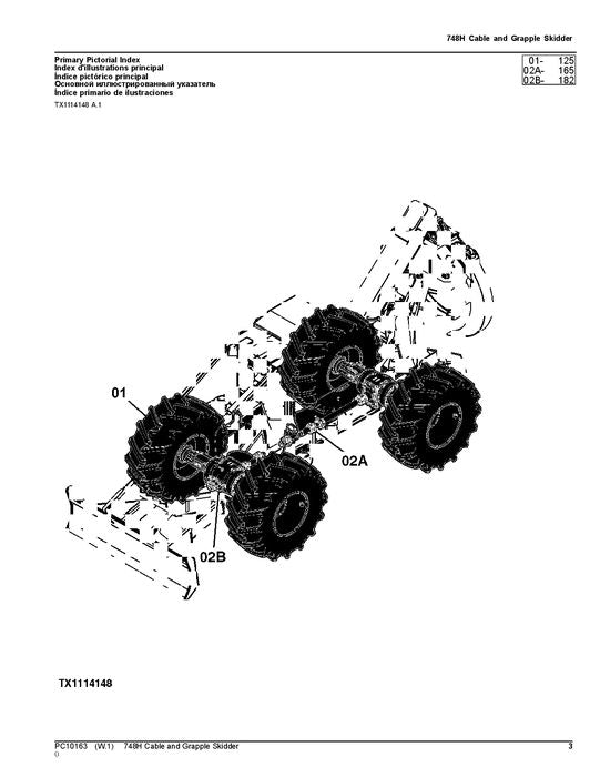 JOHN DEERE 748H SKIDDER PARTS CATALOG MANUAL