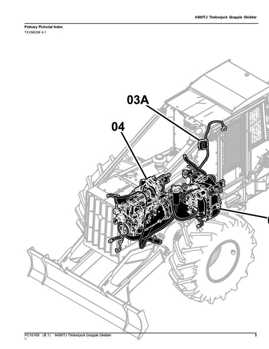 JOHN DEERE 648HTJ SKIDDER PARTS CATALOG MANUAL