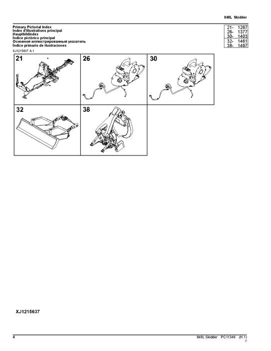 JOHN DEERE 848L SKIDDER-ERSATZTEILKATALOGHANDBUCH