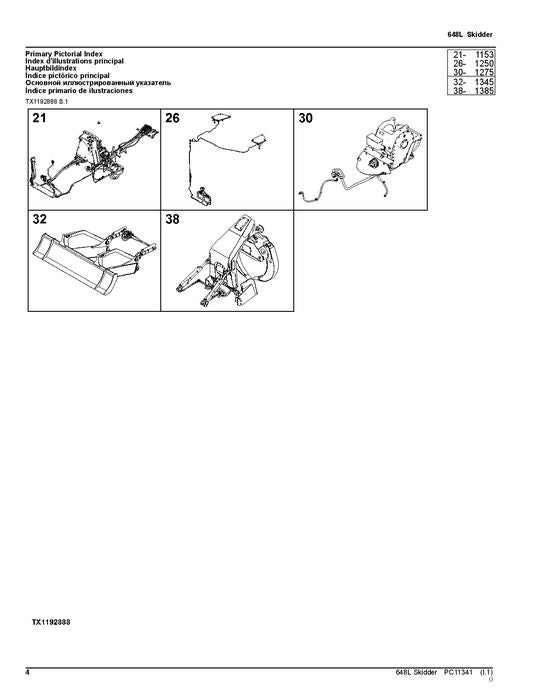 JOHN DEERE 648L SKIDDER PARTS CATALOG MANUAL ser C666893-