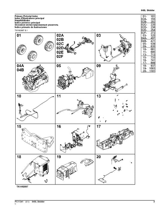 JOHN DEERE 648L SKIDDER PARTS CATALOG MANUAL ser C666893-