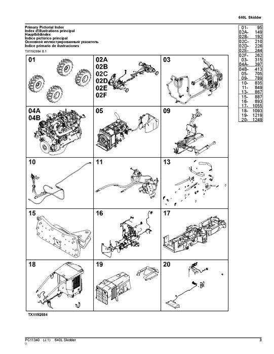 JOHN DEERE 640L SKIDDER PARTS CATALOG MANUAL 1DW640LX_ _F666893—