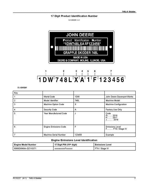 JOHN DEERE 748L-II SKIDDER-ERSATZTEILKATALOGHANDBUCH Nr. 2