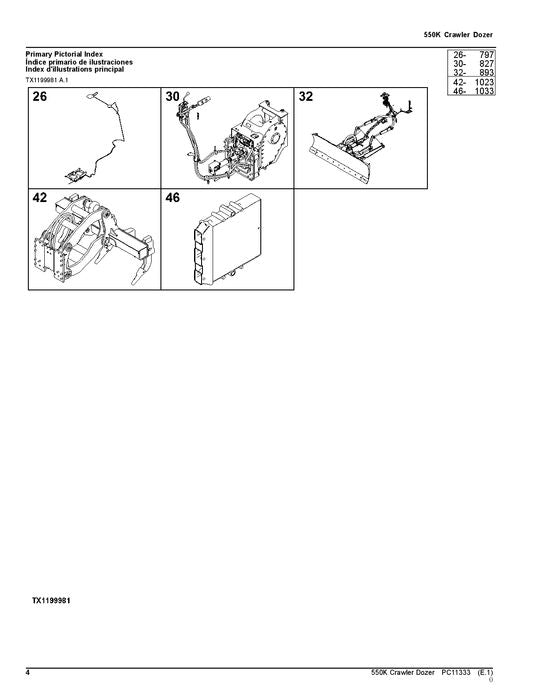 MANUEL DU CATALOGUE DES PIÈCES DU BOUTEUR À CHENILLES JOHN DEERE 550K F275977-