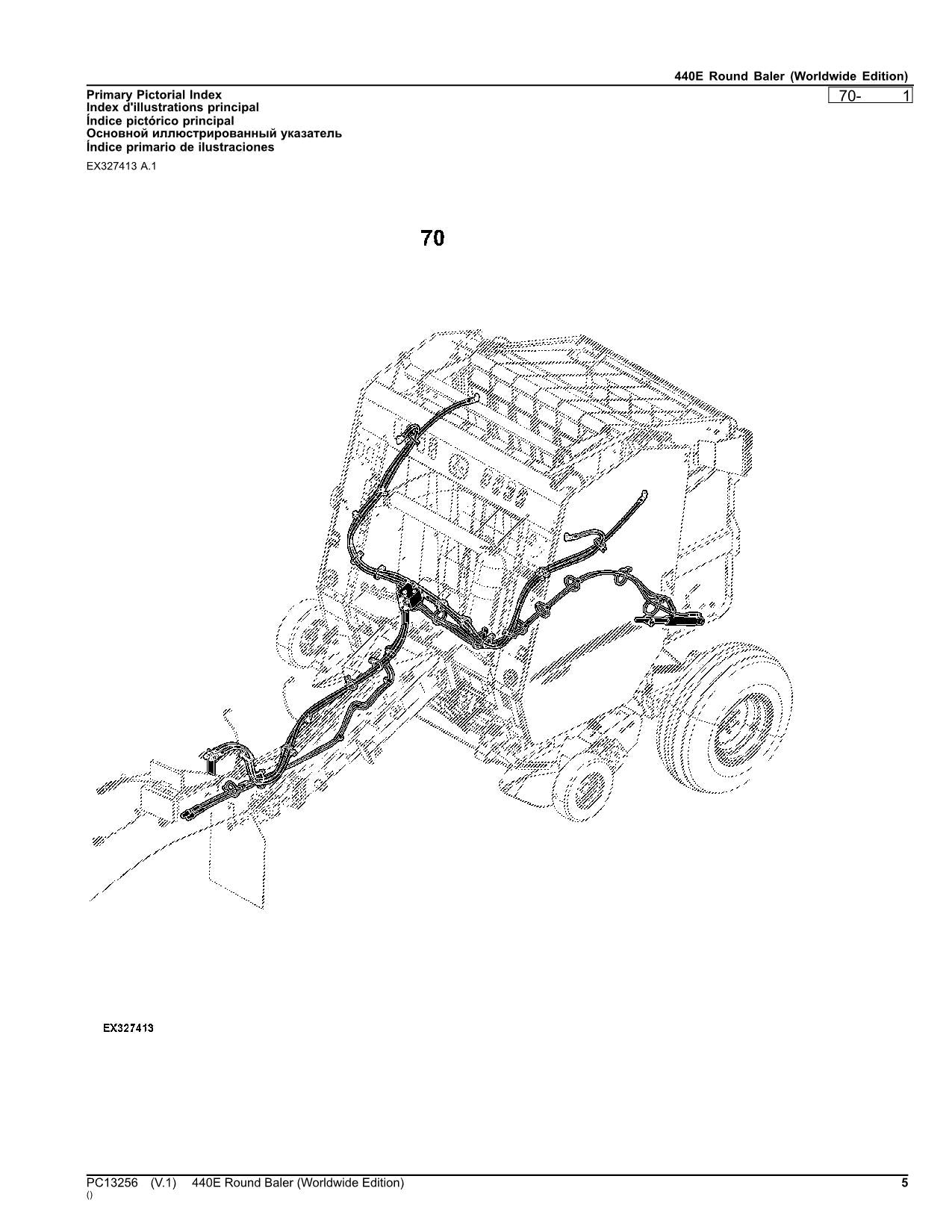 JOHN DEERE 440E ROUND BALER PARTS CATALOG MANUAL