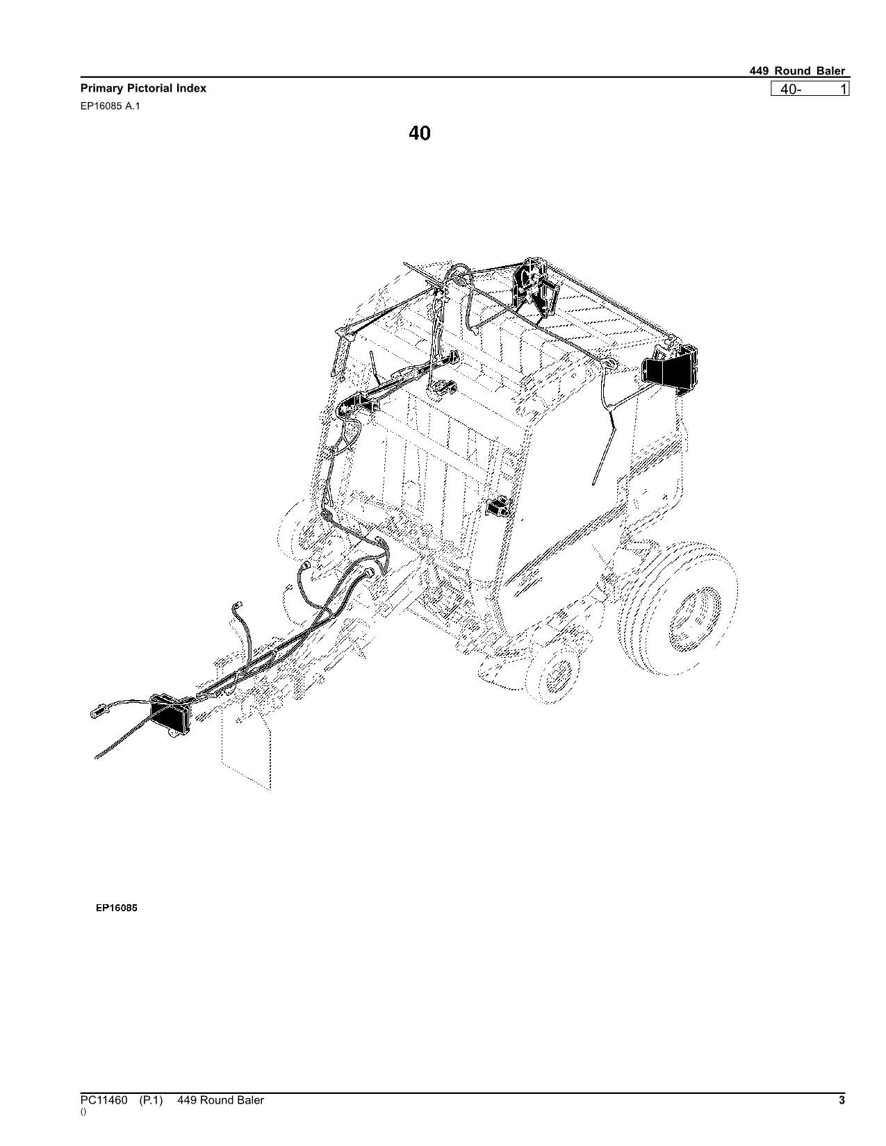 JOHN DEERE 449 ROUND BALER PARTS CATALOG MANUAL