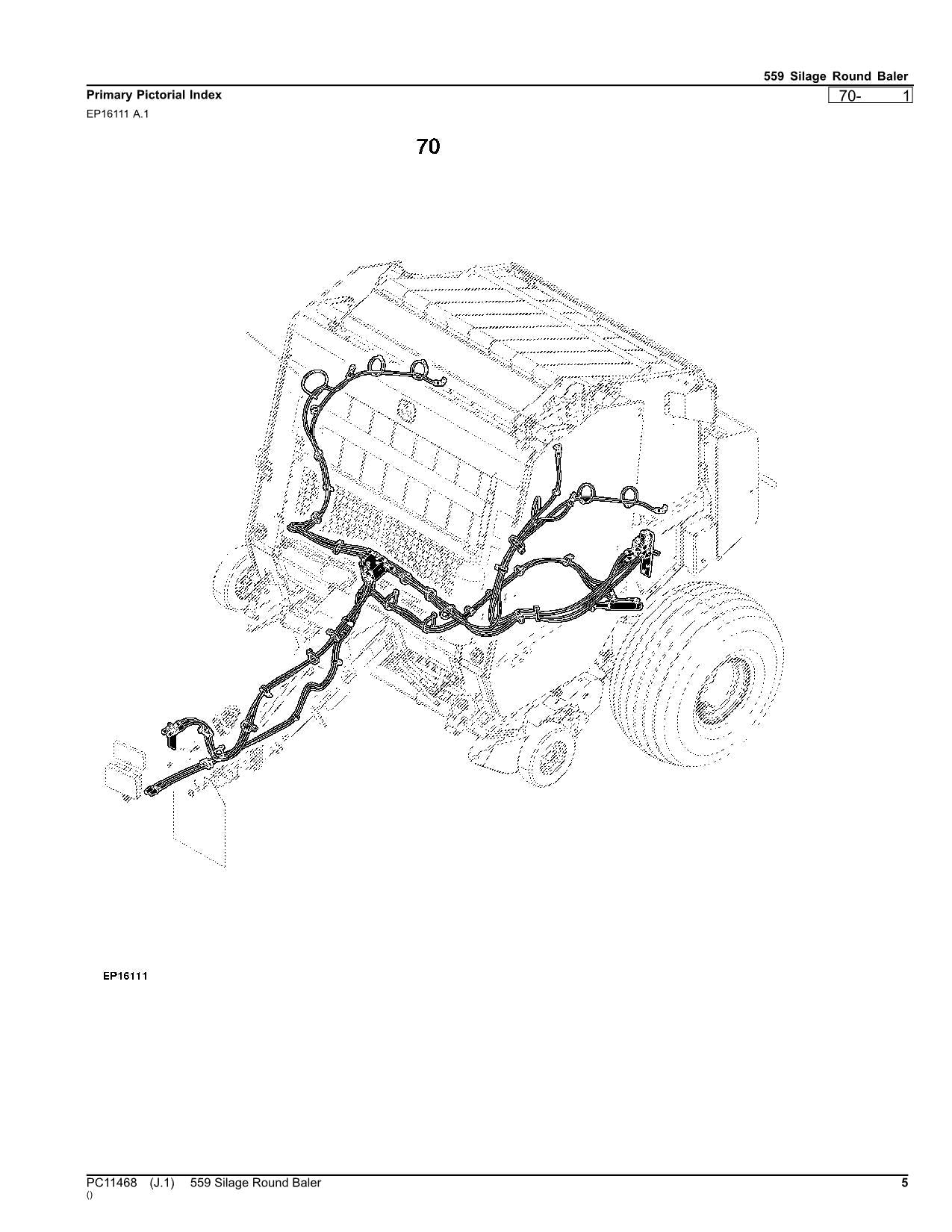 JOHN DEERE 559 SILAGE ROUND BALER PARTS CATALOG MANUAL #2