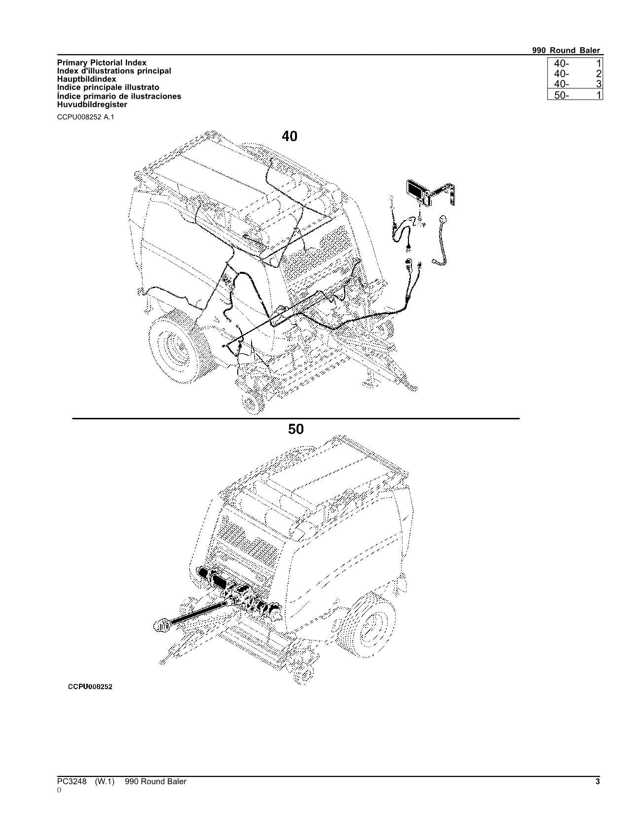 JOHN DEERE 990 RUNDBALLENPRESSE (EUROPA EDITION) ERSATZTEILKATALOGHANDBUCH