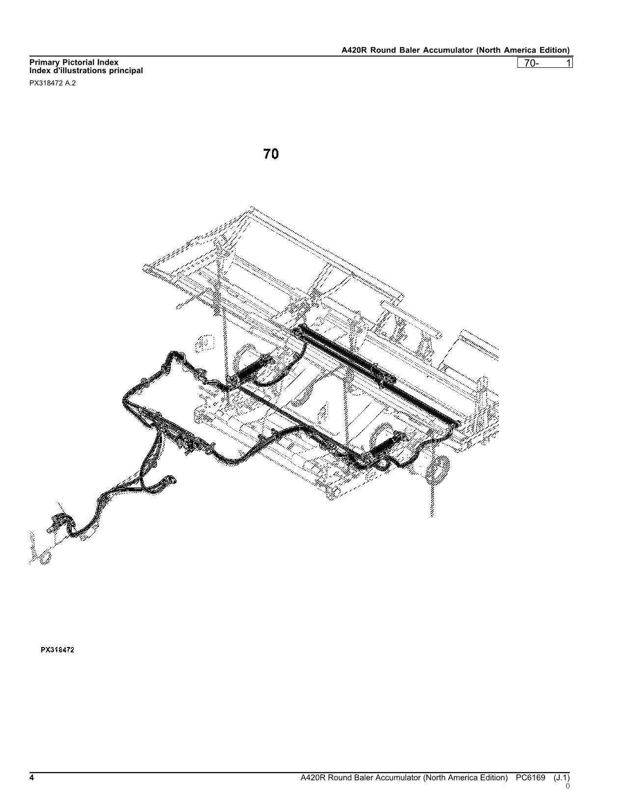 JOHN DEERE A420R RUNDBALLEPRESSE AKKUMULATOR ERSATZTEILKATALOGHANDBUCH