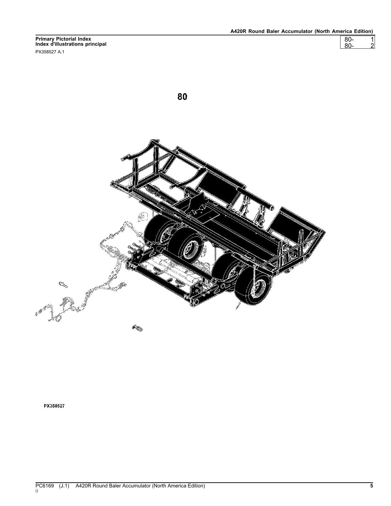 JOHN DEERE A420R RUNDBALLEPRESSE AKKUMULATOR ERSATZTEILKATALOGHANDBUCH