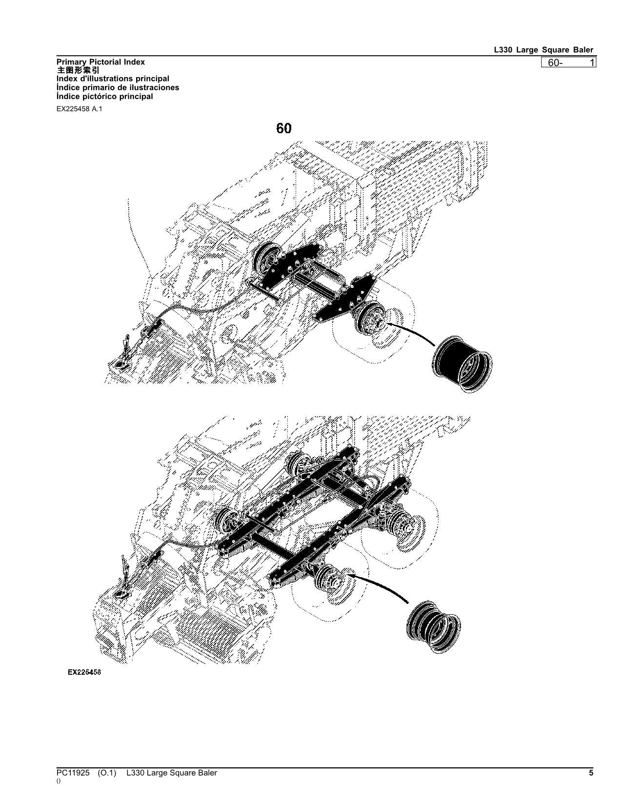 JOHN DEERE L330 LARGE SQUARE BALER PARTS CATALOG MANUAL