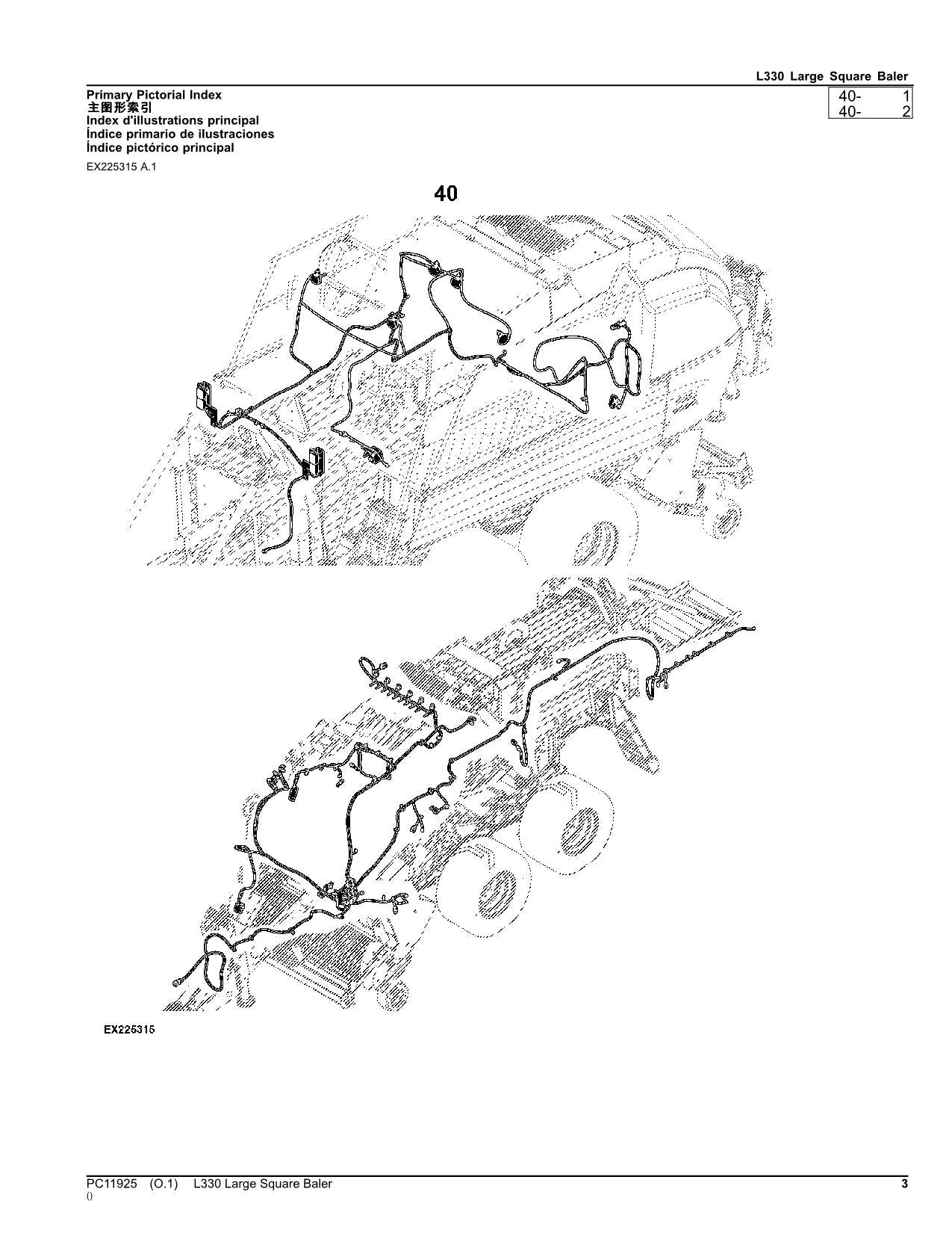 JOHN DEERE L330 LARGE SQUARE BALER PARTS CATALOG MANUAL