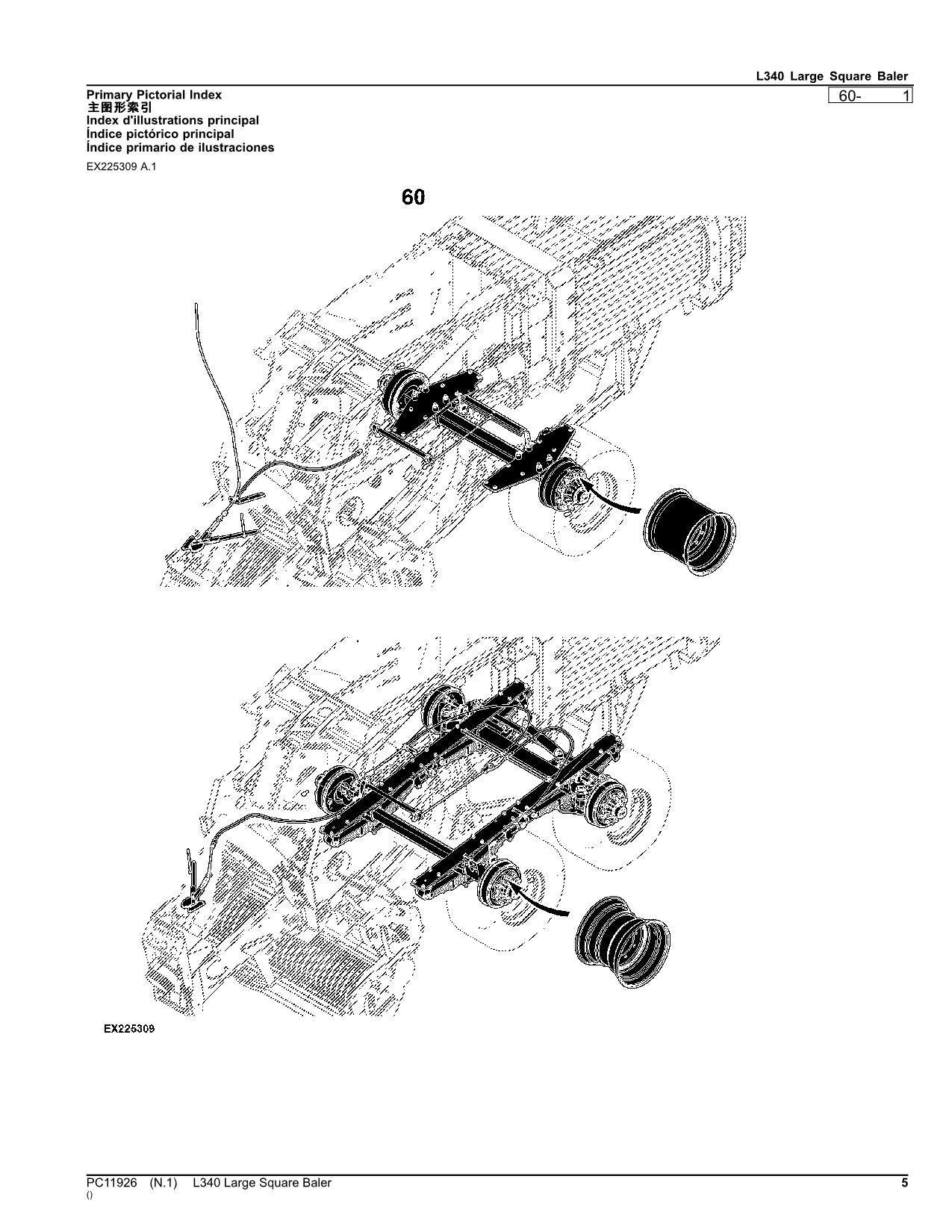 JOHN DEERE L340 LARGE SQUARE BALER PARTS CATALOG MANUAL