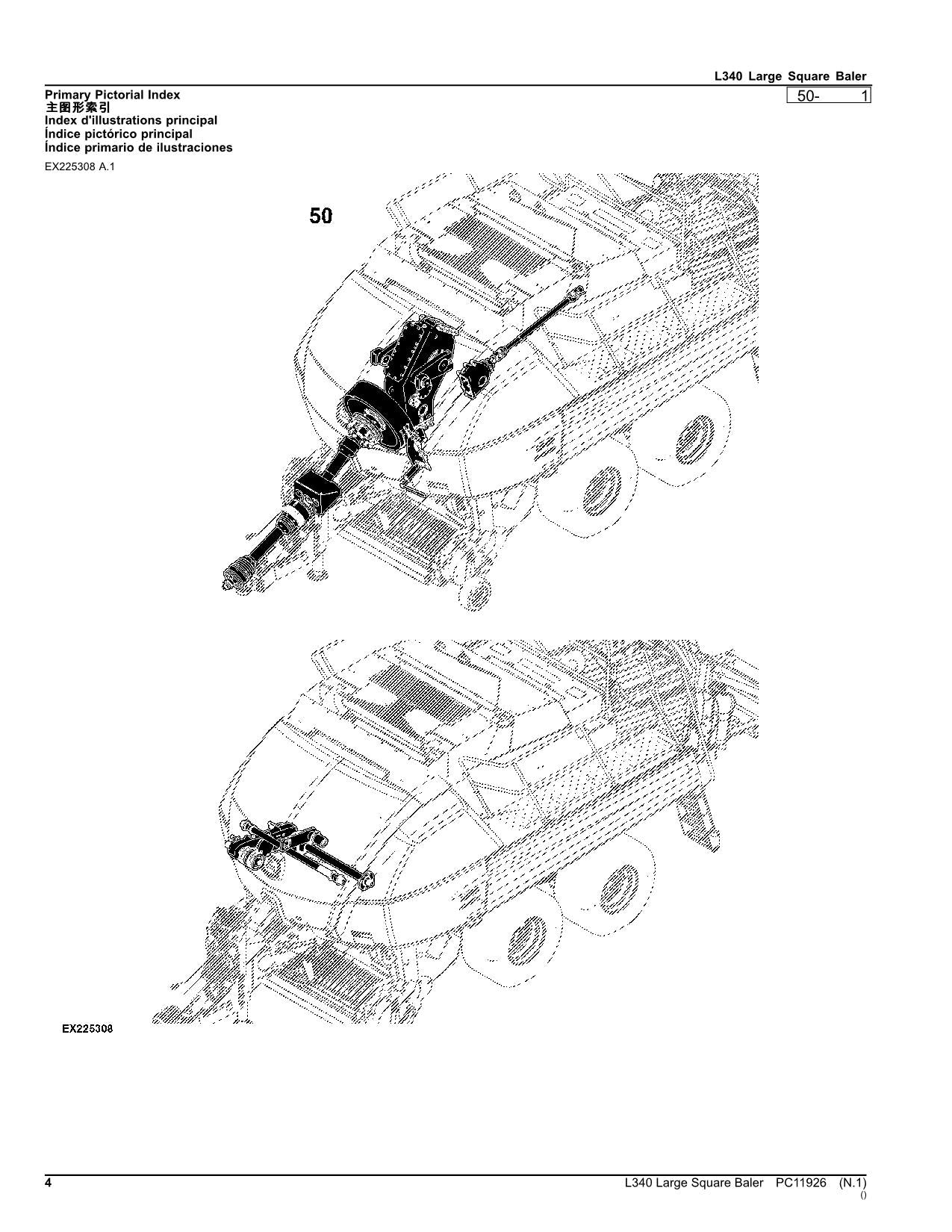 JOHN DEERE L340 LARGE SQUARE BALER PARTS CATALOG MANUAL