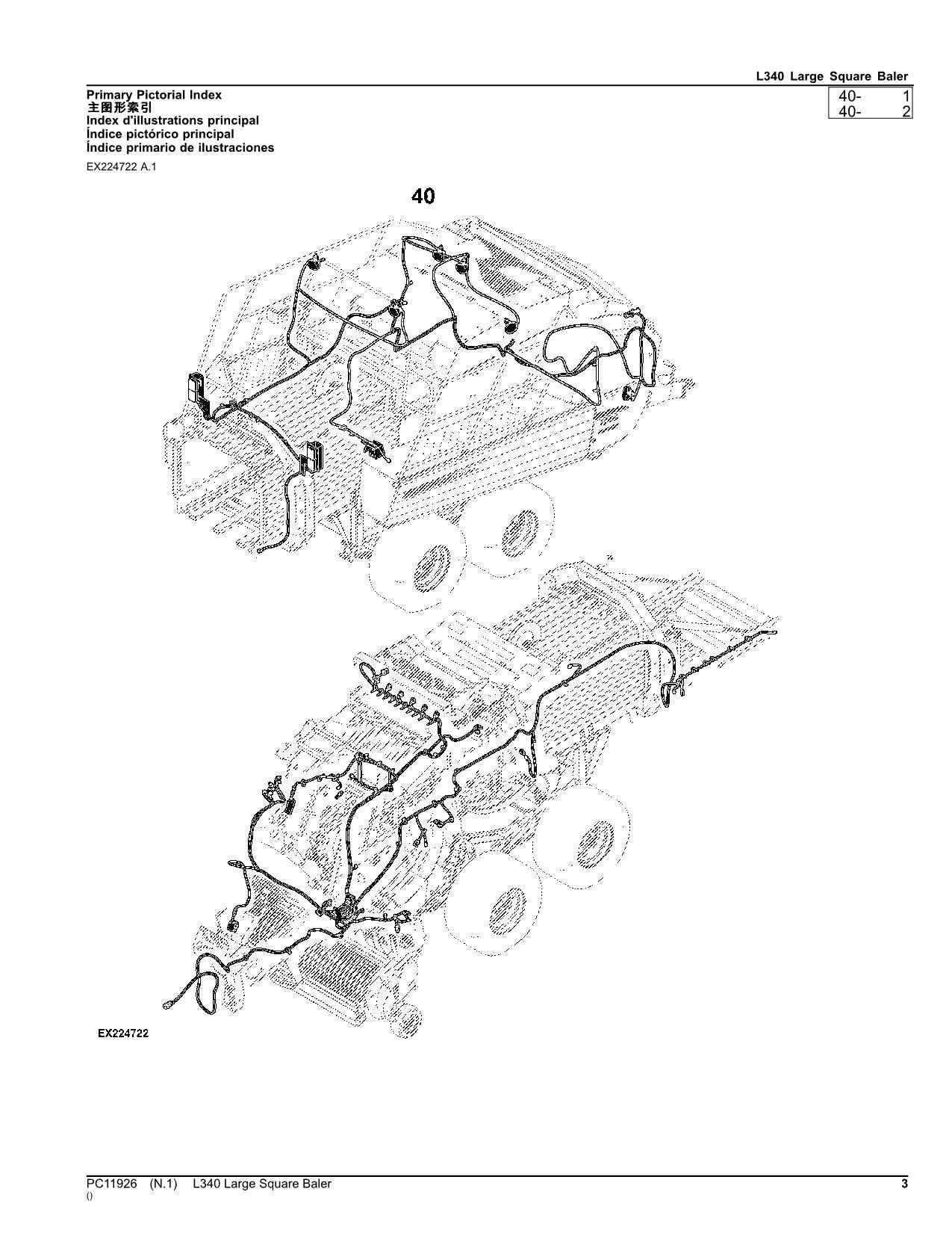 JOHN DEERE L340 LARGE SQUARE BALER PARTS CATALOG MANUAL