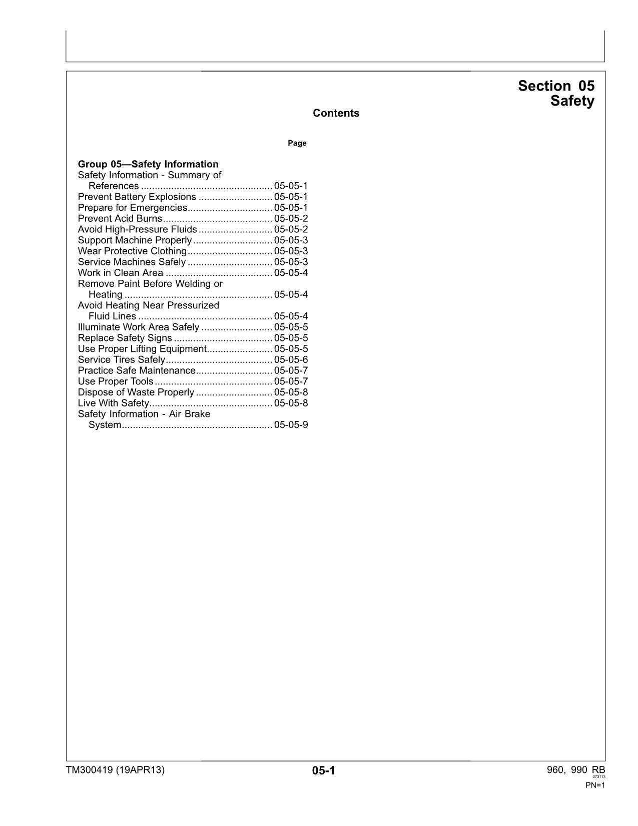 JOHN DEERE 960 990 BALER SERVICE MANUAL #1