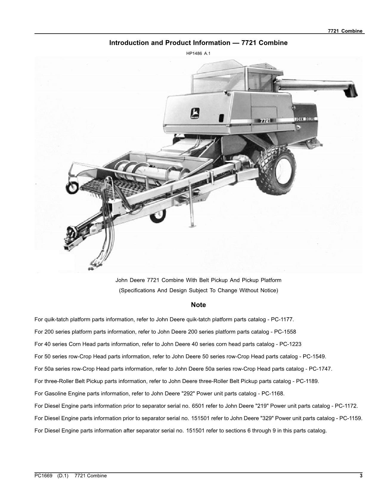 JOHN DEERE 7721 MÄHDRESCHER-ERSATZTEILKATALOGHANDBUCH Nr. 2