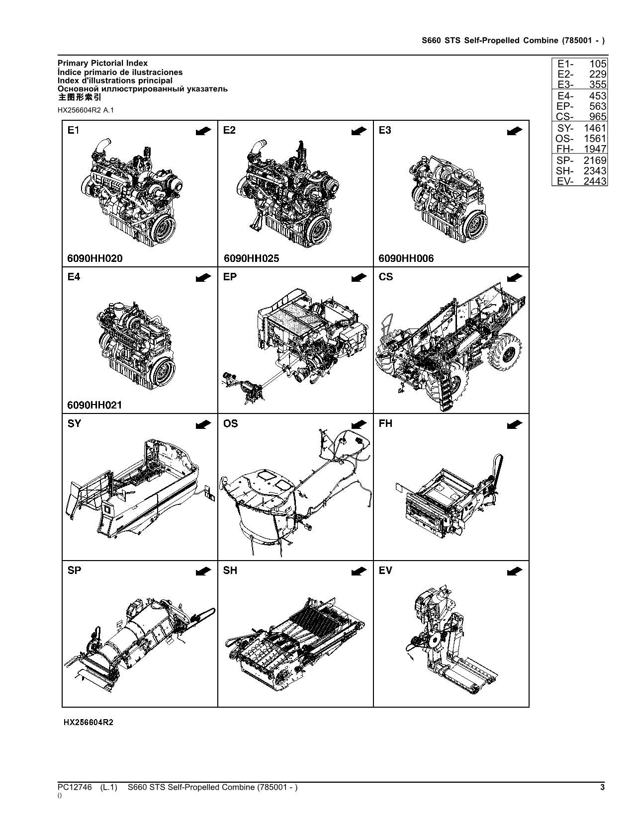 JOHN DEERE S660 STS COMBINE PARTS CATALOG MANUAL #2