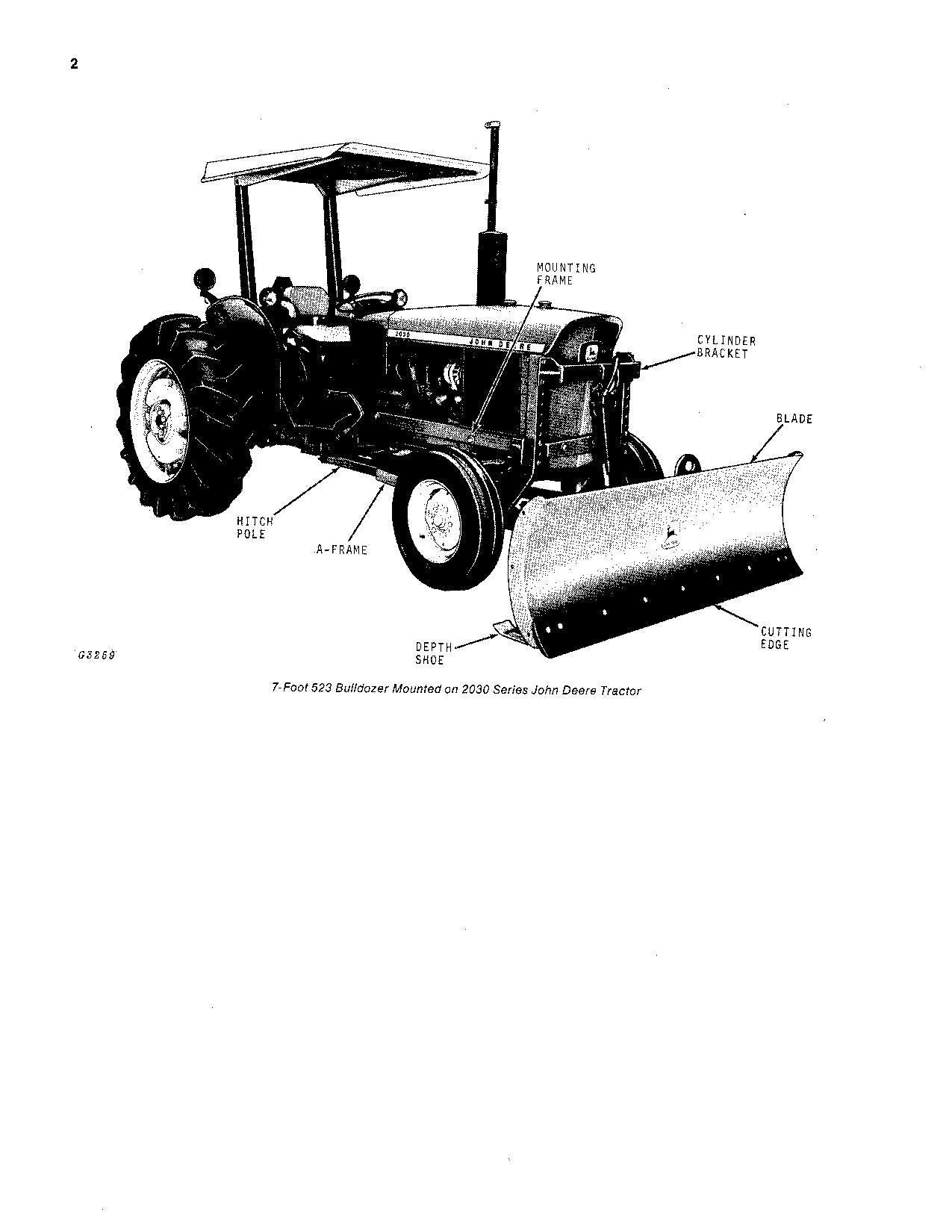 JOHN DEERE JD 523 LANDWIRTSCHAFTLICHER BULLDOZER - BEDIENUNGSANLEITUNG