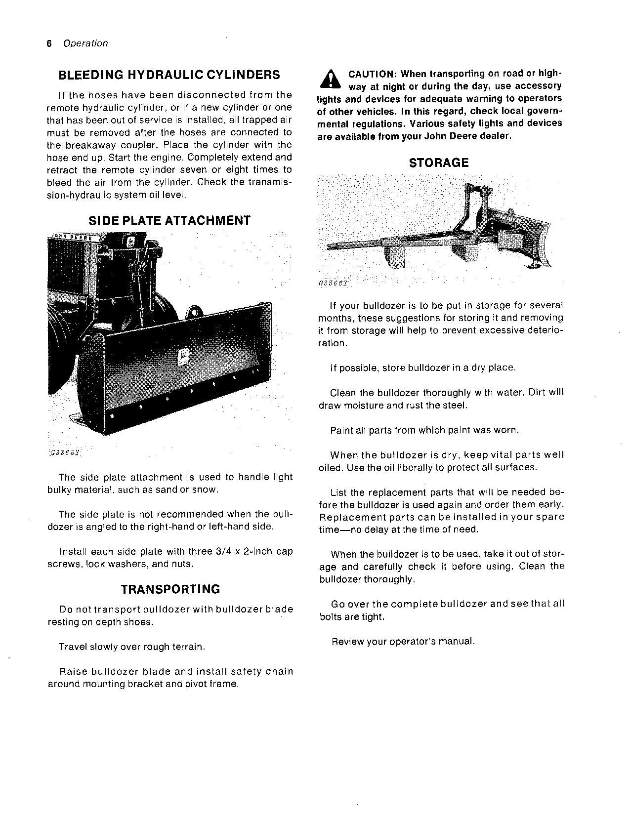 JOHN DEERE JD 523 AGRICULTURAL BULLDOZER OPERATORS MANUAL