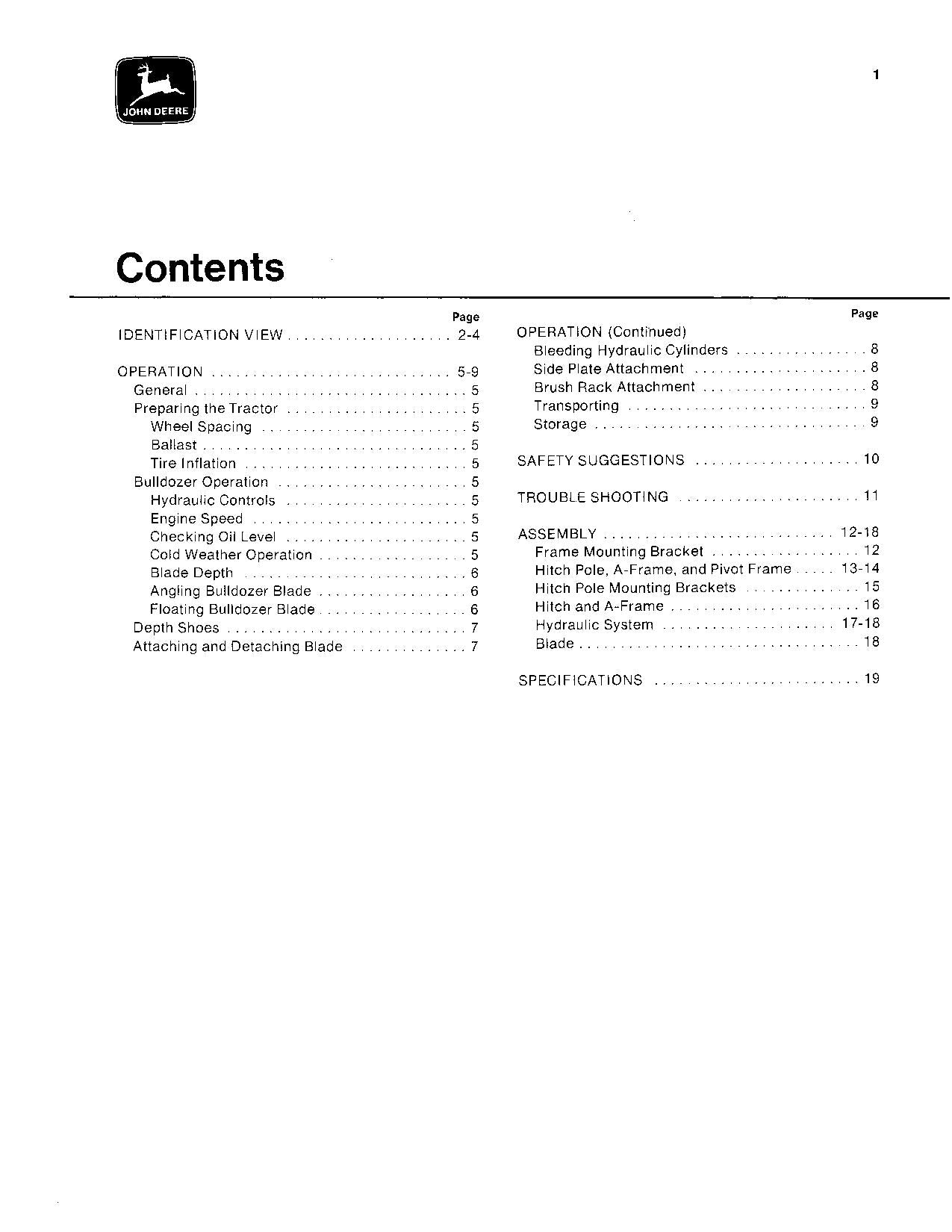 JOHN DEERE 524 534 544 AGRICULTURAL BULLDOZER OPERATORS MANUAL