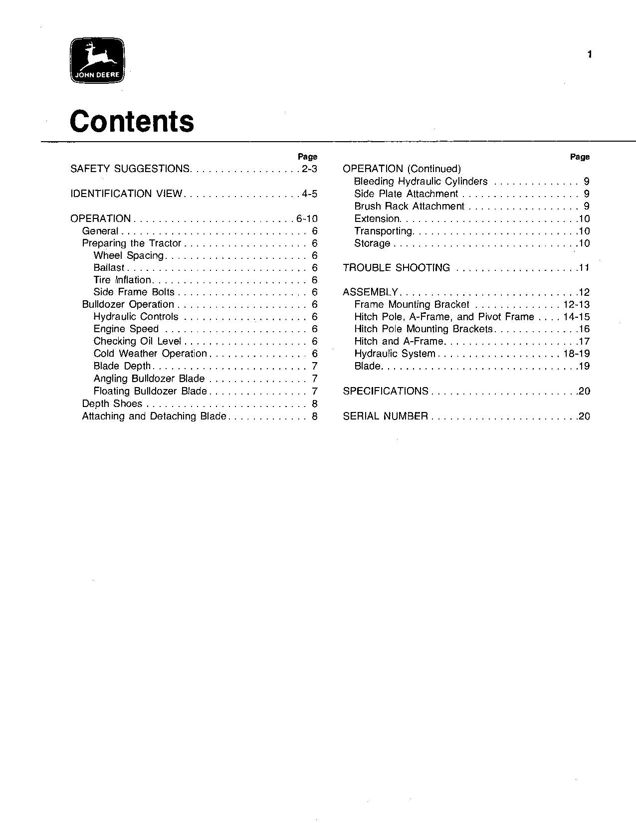 JOHN DEERE 534 544 AGRICULTURAL BULLDOZERS OPERATORS MANUAL #2