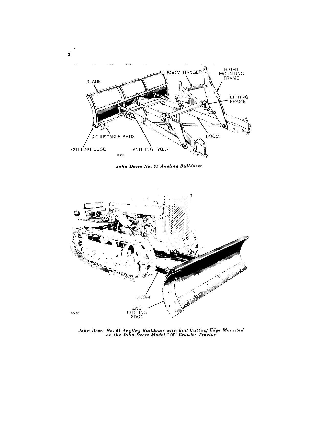 JOHN DEERE ANGLING BULLDOZER NO. 61 OPERATORS MANUAL