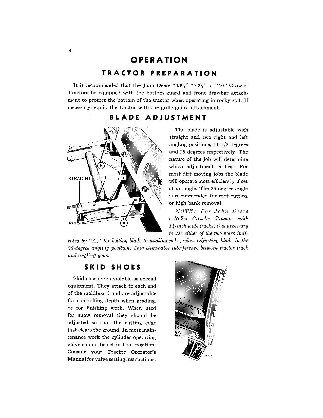 JOHN DEERE ANGLING BULLDOZER NO. 61 OPERATORS MANUAL