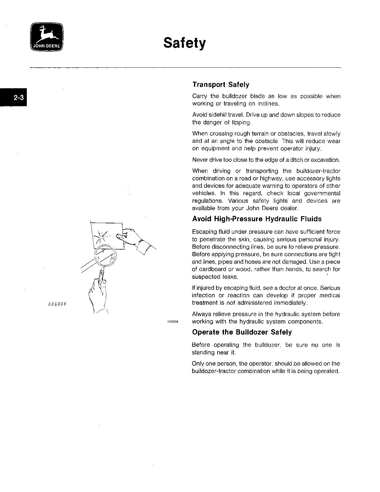 JOHN DEERE 865 AG BULLDOZER OPERATORS MANUAL