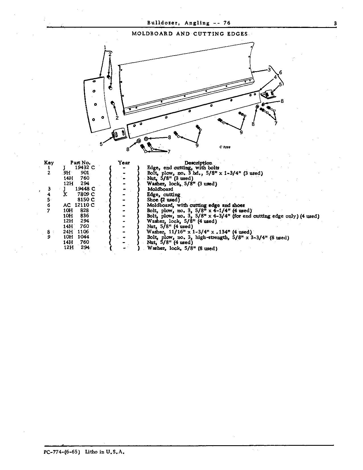 CATALOGUE DE PIÈCES DÉTACHÉES POUR BULLDOZER DE PÊCHE JOHN DEERE 76