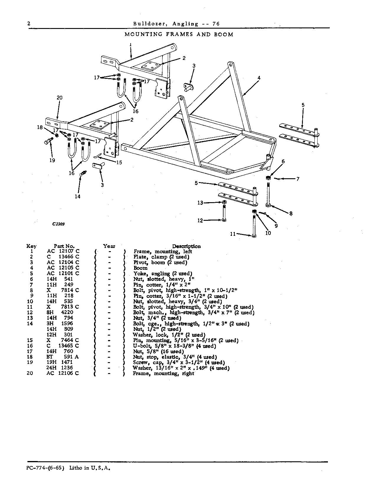 CATALOGUE DE PIÈCES DÉTACHÉES POUR BULLDOZER DE PÊCHE JOHN DEERE 76