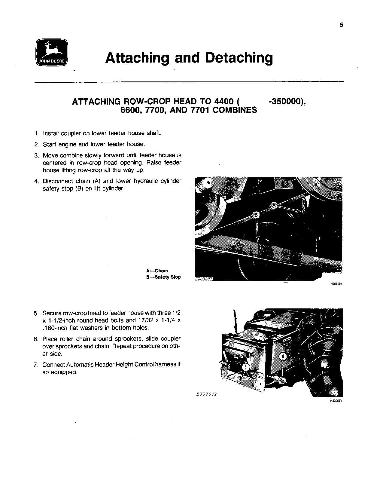 MANUEL D'UTILISATION DE L'ÉPAVEUSE JOHN DEERE 453A 454A 653A 654A 853A 655A 854A 1253A