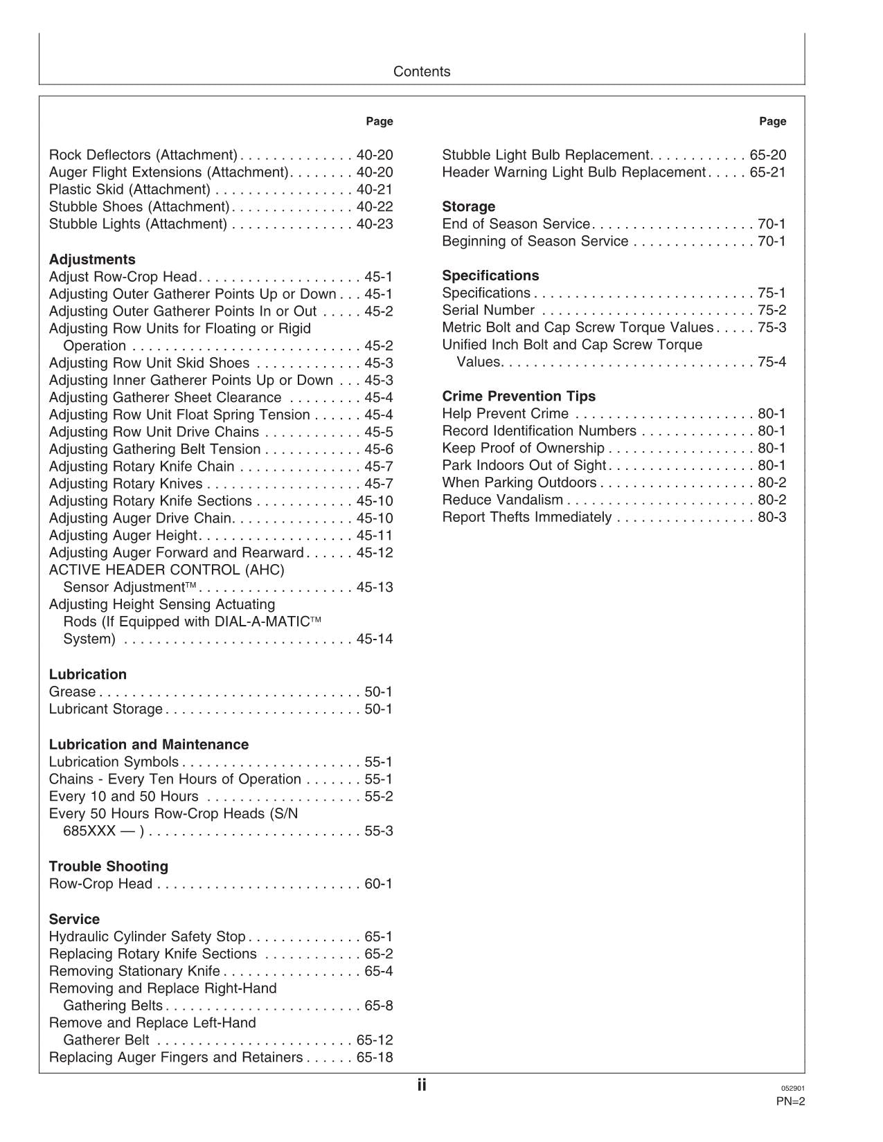 JOHN DEERE 4435 653A 853A 4420 4425 6620 7720 9410 HEADER OPERATORS MANUAL