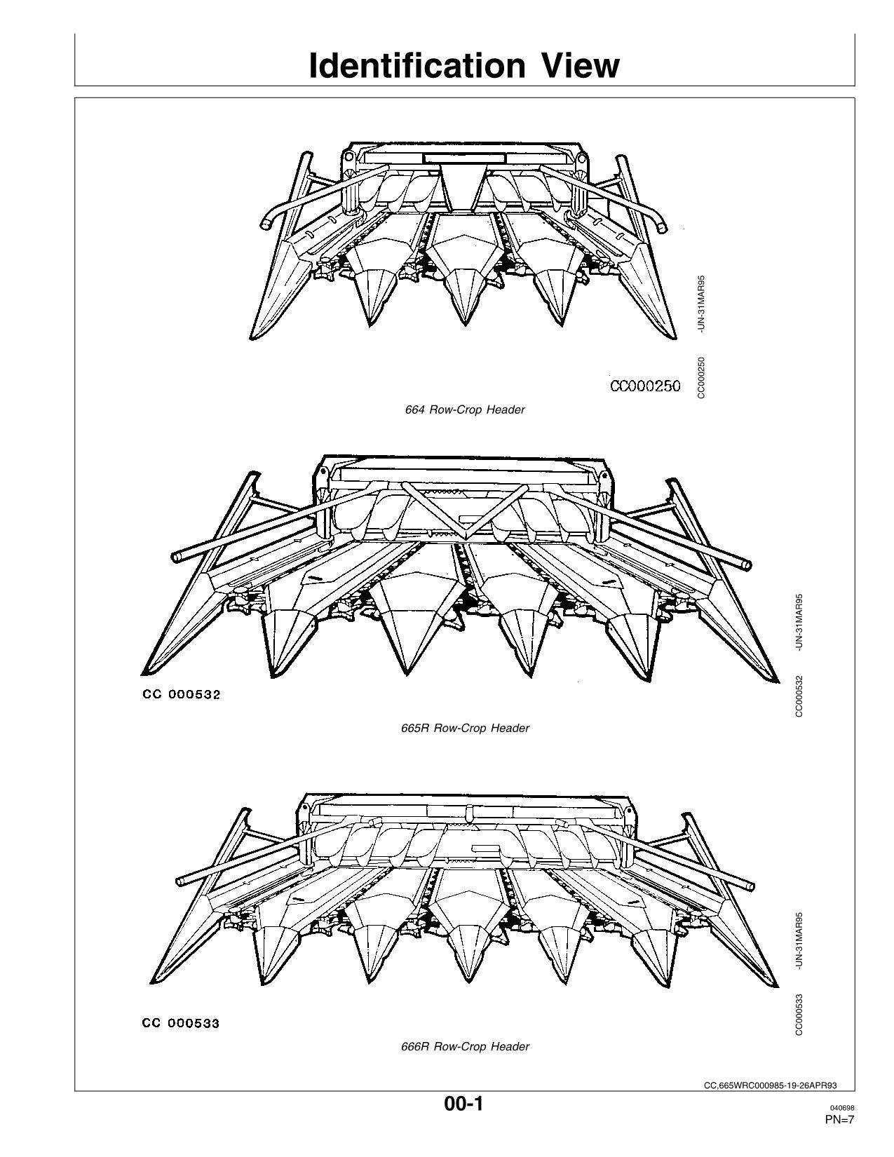 JOHN DEERE 664  665R  666R HEADER OPERATORS MANUAL