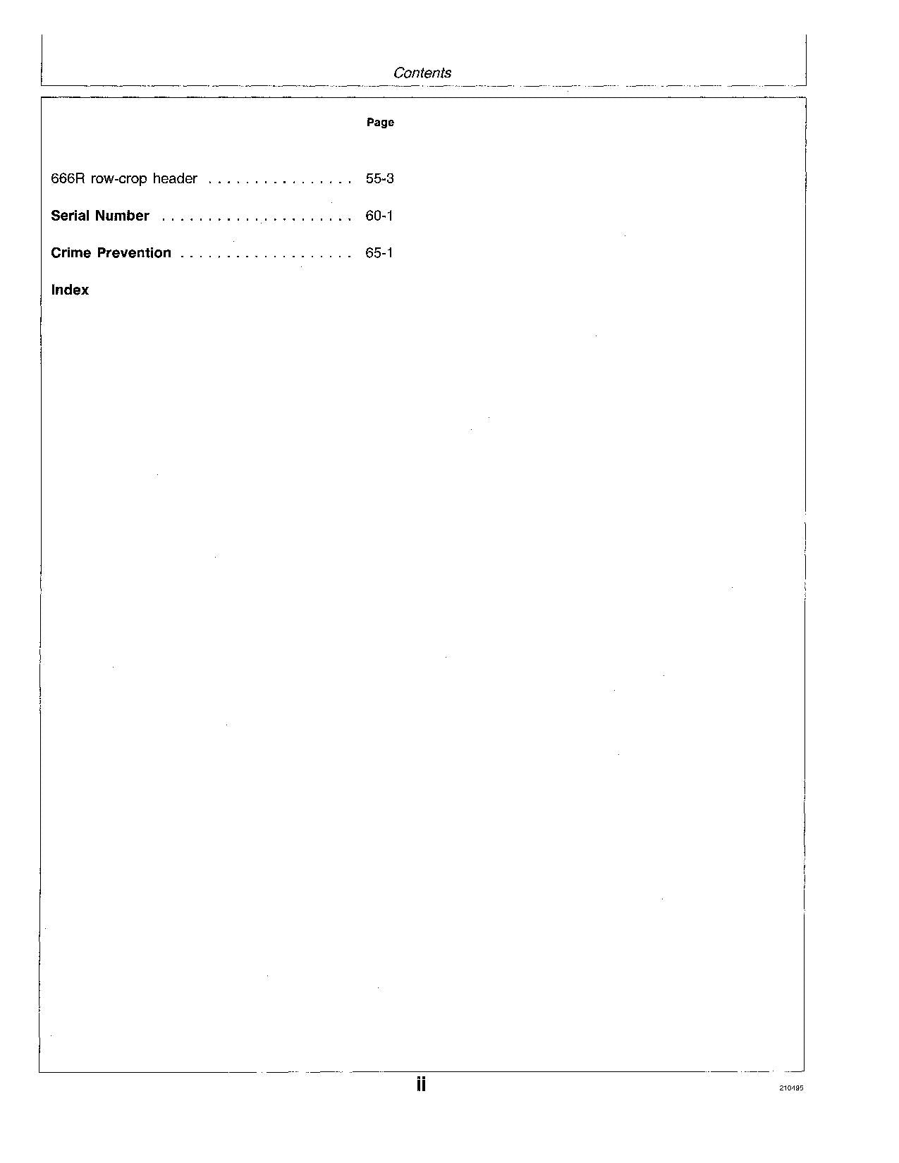 JOHN DEERE 664 665R 666R HEADER OPERATORS MANUAL