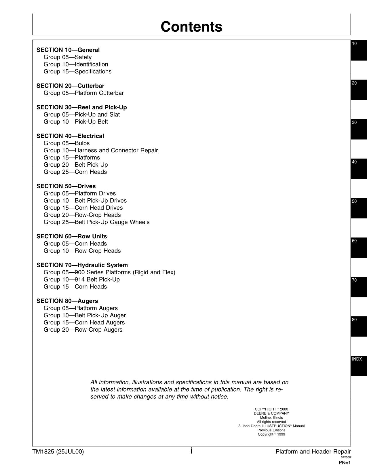 MANUEL D'ENTRETIEN DE L'ÉPAVE JOHN DEERE 454A 653A 654A 853A 925 655A 854A 1253A 492 493